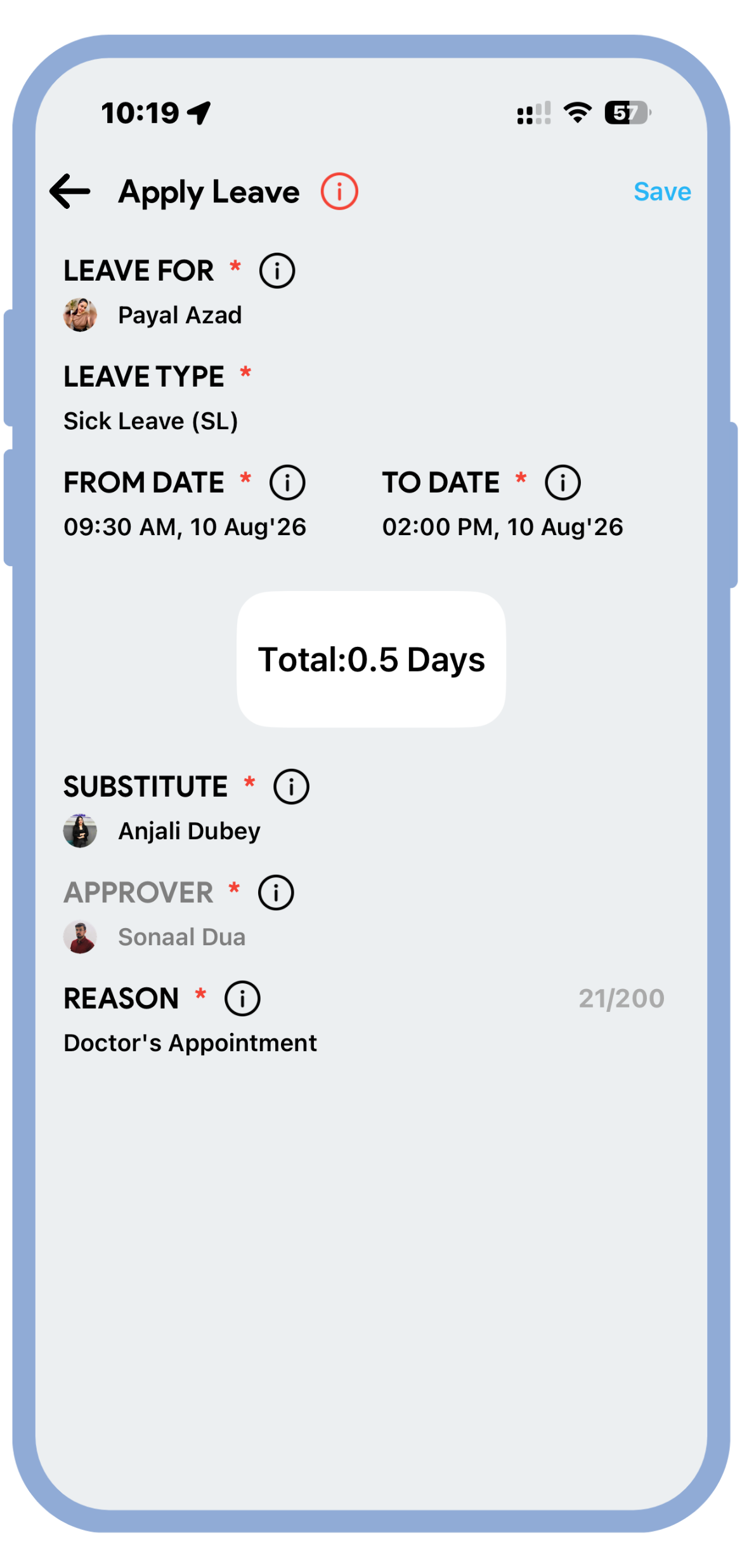 Leave Management UI